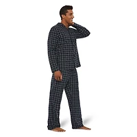 Pyjama brossé à carreaux George pour hommes