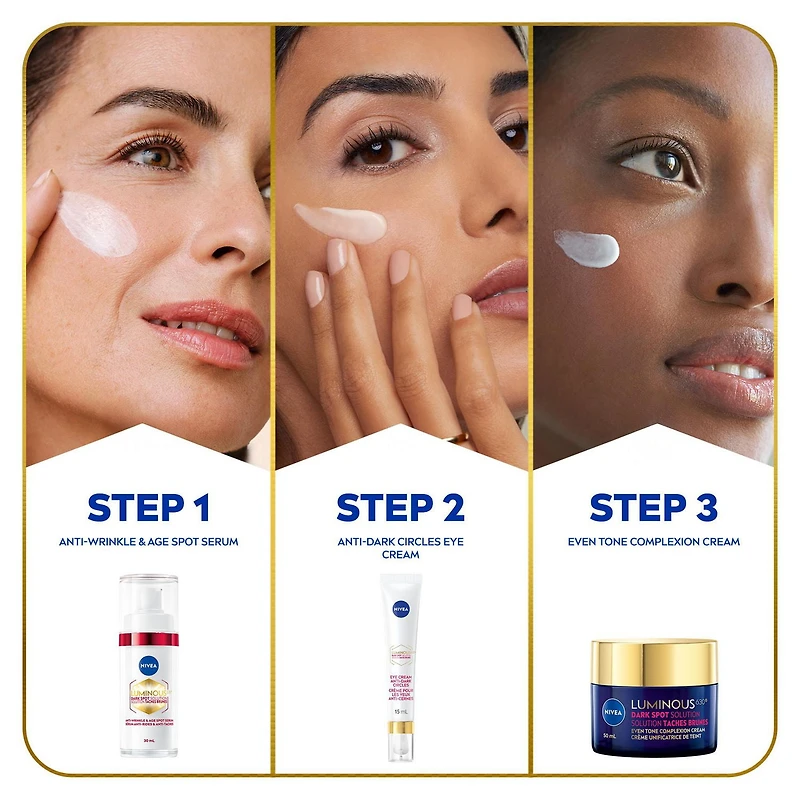 NIVEA LUMINOUS 630 Dark Spot Solution Anti Wrinkle and Age Spot Serum, 30mL
