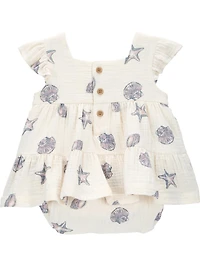 Carter's Child of Mine Baby Girls' Seashell Sunsuit