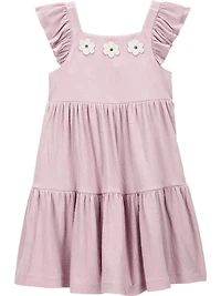 Carter's Child of Mine Toddler Girls' Purple Embroidered Dress