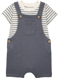 Carter's Child of Mine Baby Boys' Grey Stripe 2 Piece Set