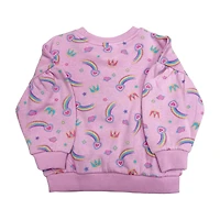 Popover à manches longues Afro Unicorn pour petites filles arc-en-ciel et couronnes