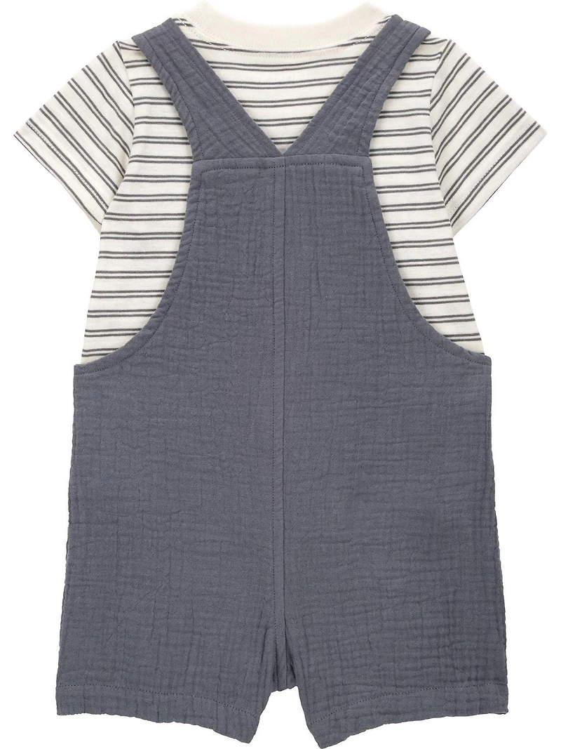 Carter's Child of Mine Baby Boys' Grey Stripe 2 Piece Set