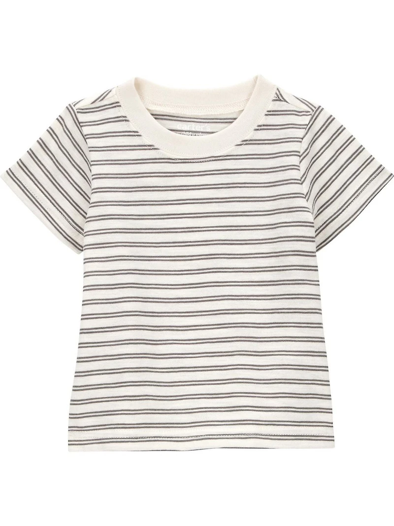 Carter's Child of Mine Baby Boys' Grey Stripe 2 Piece Set