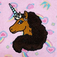 Popover à manches longues Afro Unicorn pour petites filles arc-en-ciel et couronnes