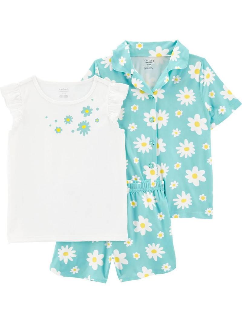 Carter's Child of Mine Kid Pyjama 3 pièces bleu marguerite pour fille