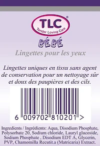 TLC LINGETTES SOIN DES YEUX POUR BÉBÉ 20'S TLC : la seule façon de prendre soin