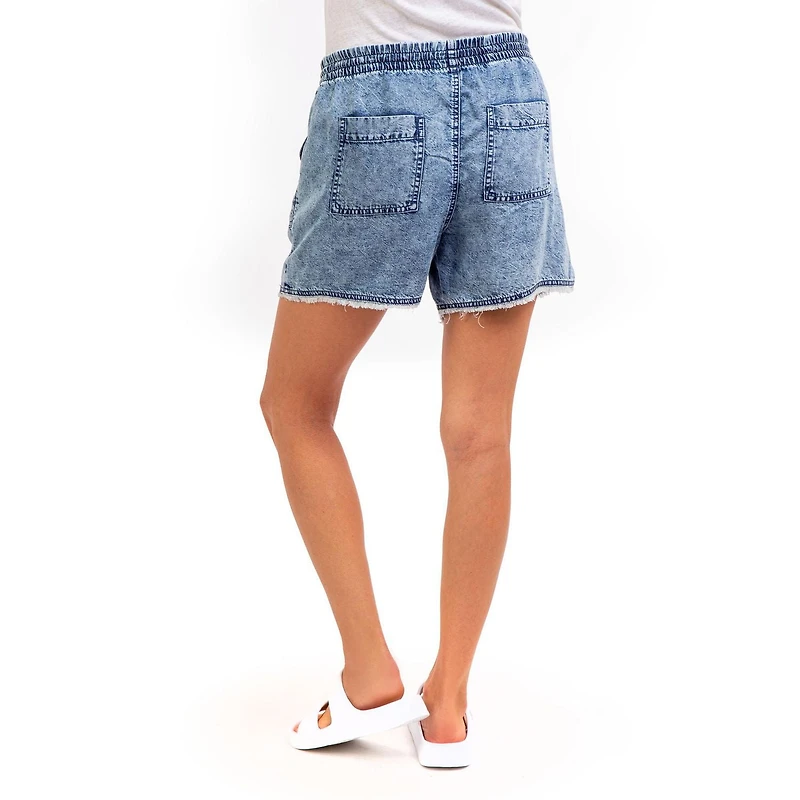 Jordache Short cargo à ourlet effiloché pour femme