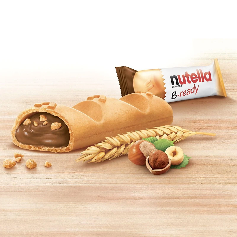 NUTELLA B-READY, Snack Bars, Crispy wafer filled with delicious NUTELLA, 22 g, Crunchy wafer with NUTELLA