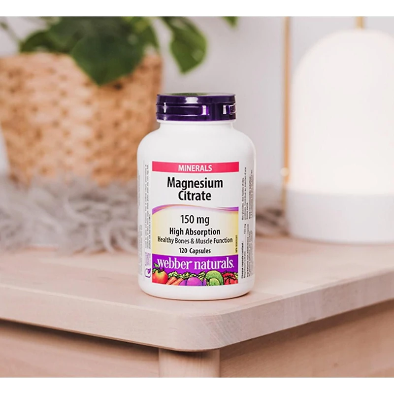 Webber Naturals Citrate de Magnésium Forte absorption, 150 mg 120 capsules