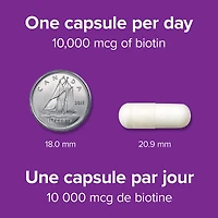 Webber Naturals® Biotin 10 000 Mcg  Extra Strength, 45 Vegetarian capsules