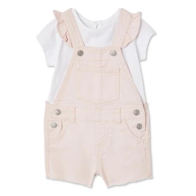 Ensemble 2 pièces avec salopette courte George pour bébés filles