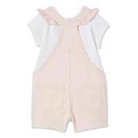 Ensemble 2 pièces avec salopette courte George pour bébés filles