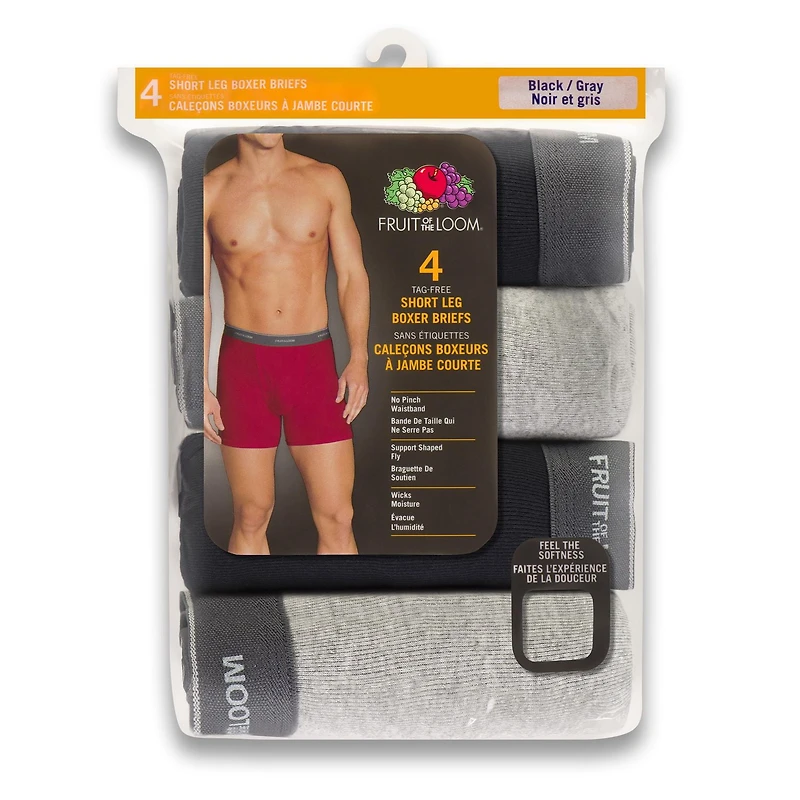 Fruit of the Loom Mens Trunk Briefs, 4-Pack