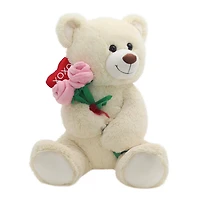 Façon de célébrer la douce en peluche de la Saint-Valentin au cœur rouge