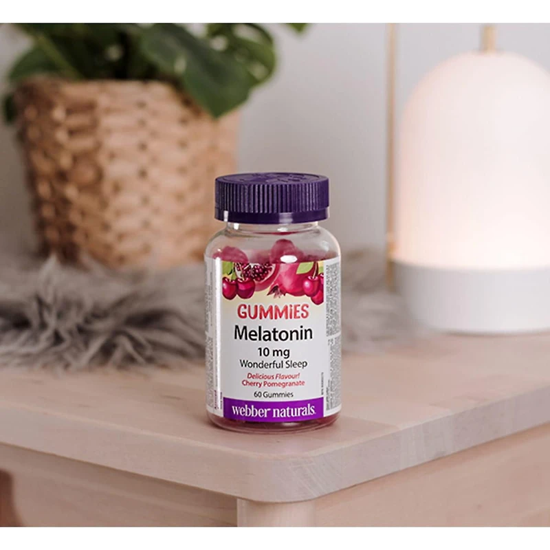 Webber Naturals Mélatonine Gélifiés, 10 mg Aide à s’endormir rapidement et améliore la qualité du sommeil , 60 gélifiés