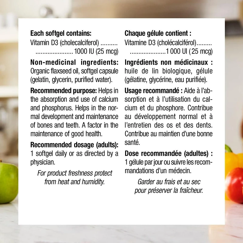Webber Naturals Vitamine D3, 1000 UI