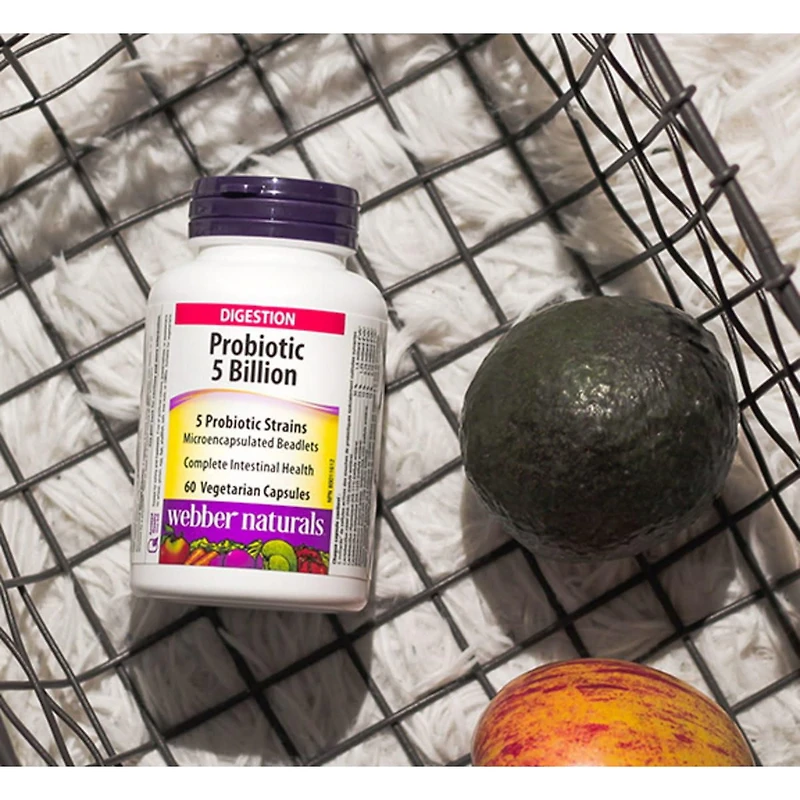 Webber Naturals Probiotique  5 milliards 5 souches de probiotiques 60 capsules végétariennes