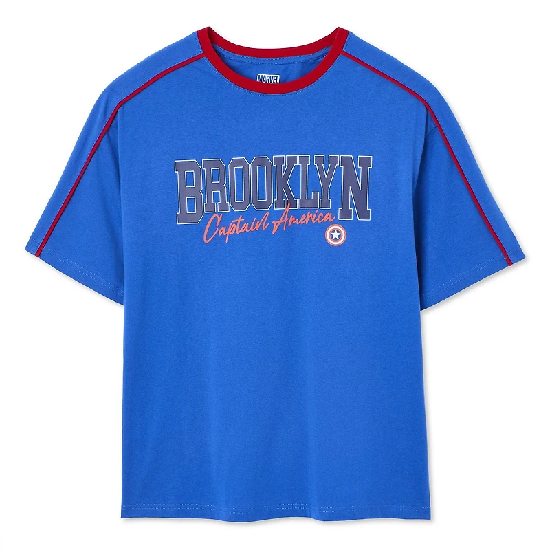 Marvel Men's Captain America Ringer Tee