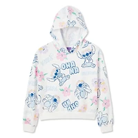 Haut à capuchon en tissu éponge bouclé Stitch Disney pour filles