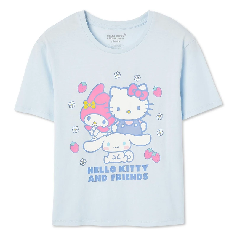 T-shirt à manches courtes Hello Kitty et ses amis pour filles