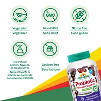 Jamieson gummies probiotiques et soutien immunitarie, baie de surea, 70 gummies