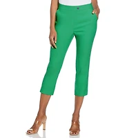 Rafaella Women's Extended Tab Capri Pants with Pockets