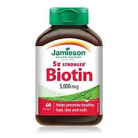 Jamieson Biotin Tablets, 5000 mcg, 60 softgels