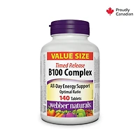 Webber Naturals® B 100 Complex Time Release, Supports energy metabolism, 140 Tablets