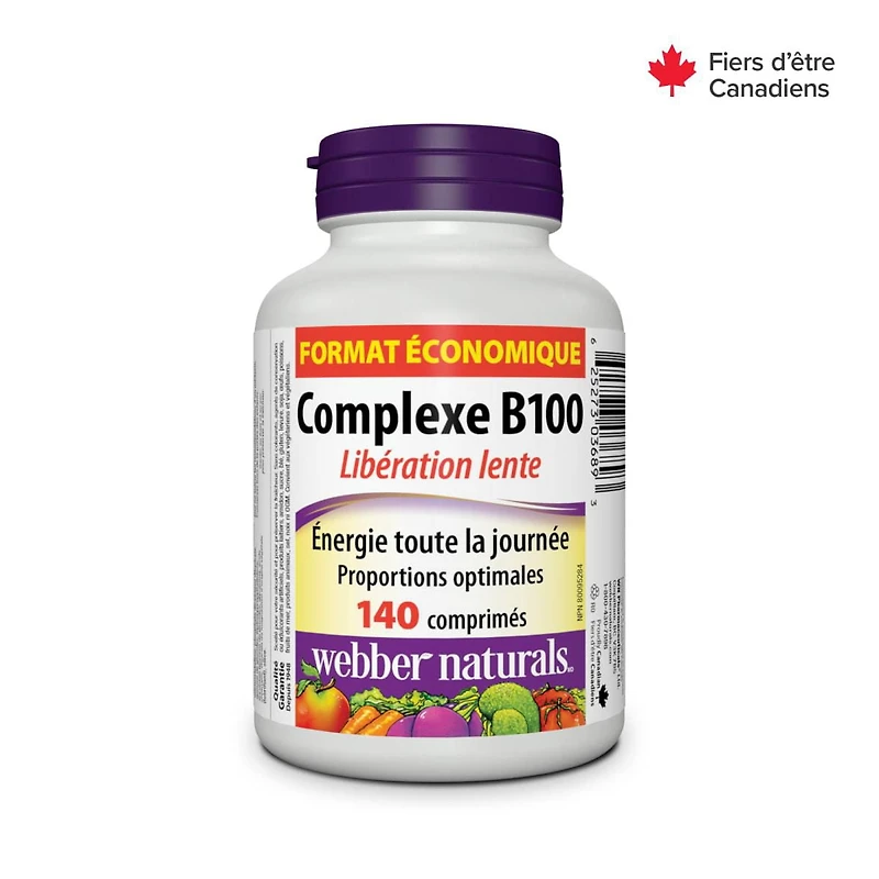 Webber Naturals® B 100 Complex Time Release, Supports energy metabolism, 140 Tablets
