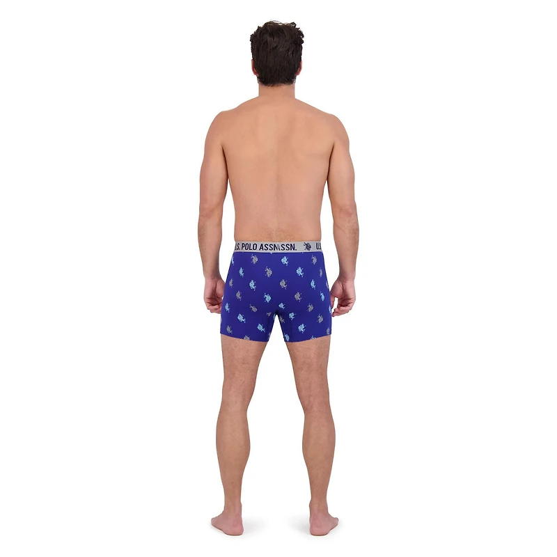 U.S. POLO ASSN. Men's Underwear 4 Pack Stretch Boxer Briefs, S-2XL