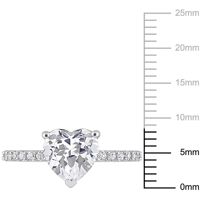 Miabella 2-1/2 Carat T.G.W. Created White Sapphire 10K White Gold Heart Engagement Ring