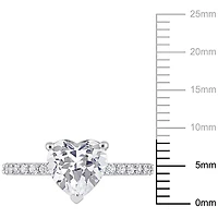 Miabella 2-1/2 Carat T.G.W. Created White Sapphire 10K White Gold Heart Engagement Ring