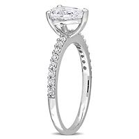 Miabella 2-1/8 Carat T.G.W. Created White Sapphire 10K White Gold Engagement Ring