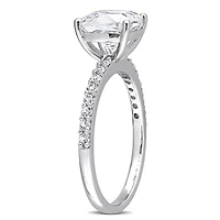 Miabella 3-1/4 Carat T.G.W. Created White Sapphire 10K White Gold Engagement Ring