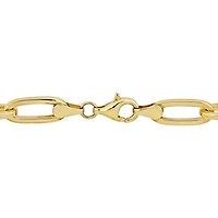 Miabella Fancy Cultured Freshwater Pearl 18kt Yellow Gold Plated Sterling Silver Oval Link Chain Necklace