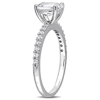 Miabella 2-1/3 Carat T.G.W. Created White Sapphire 10K White Gold Engagement Ring