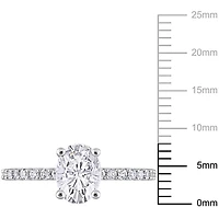 Miabella 2-1/3 Carat T.G.W. Created White Sapphire 10K White Gold Engagement Ring