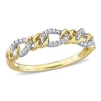 Miabella 1/10 Carat T.W. Diamond 14K Yellow Gold Mini Link Ring