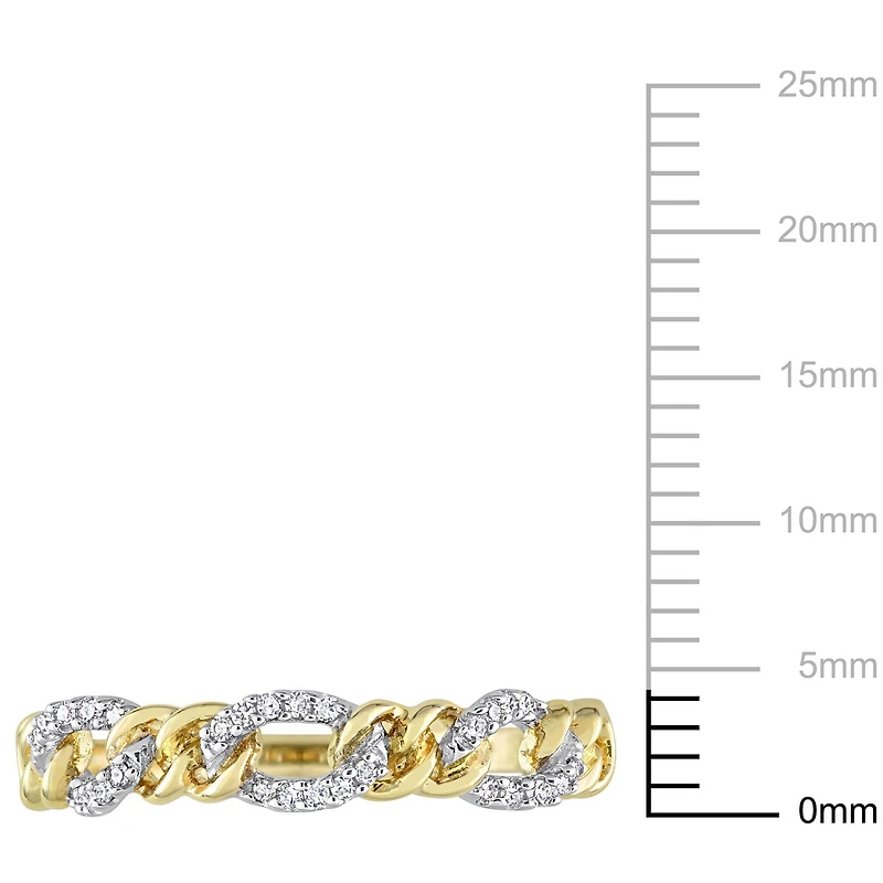 Miabella 1/10 Carat T.W. Diamond 14K Yellow Gold Mini Link Ring