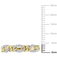 Miabella 1/10 Carat T.W. Diamond 14K Yellow Gold Mini Link Ring