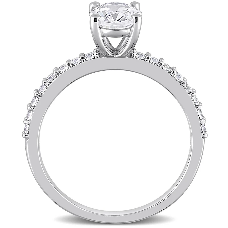 Miabella 2-1/3 Carat T.G.W. Created White Sapphire 10K White Gold Engagement Ring
