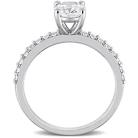 Miabella 2-1/3 Carat T.G.W. Created White Sapphire 10K White Gold Engagement Ring