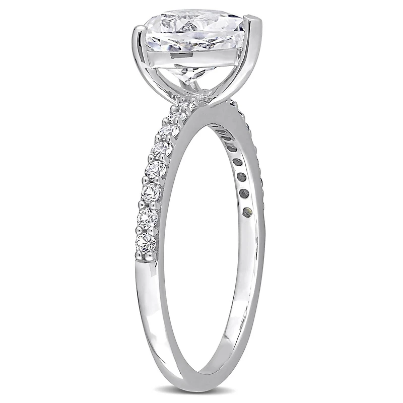 Miabella 2-1/2 Carat T.G.W. Created White Sapphire 10K White Gold Heart Engagement Ring