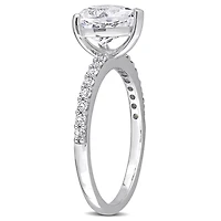 Miabella 2-1/2 Carat T.G.W. Created White Sapphire 10K White Gold Heart Engagement Ring