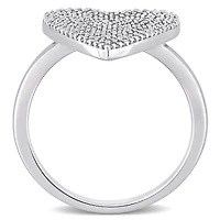 Bague grappe en forme de coeur Miabella avec 1/2 Carat poids total de diamant en Or Blanc 10kt