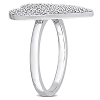 Bague grappe en forme de coeur Miabella avec 1/2 Carat poids total de diamant en Or Blanc 10kt