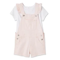 George Toddler Girls' Shortall 2-Piece Set, Sizes 2T-5T