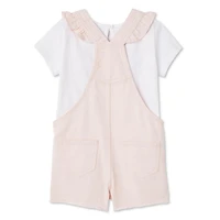 George Toddler Girls' Shortall 2-Piece Set, Sizes 2T-5T