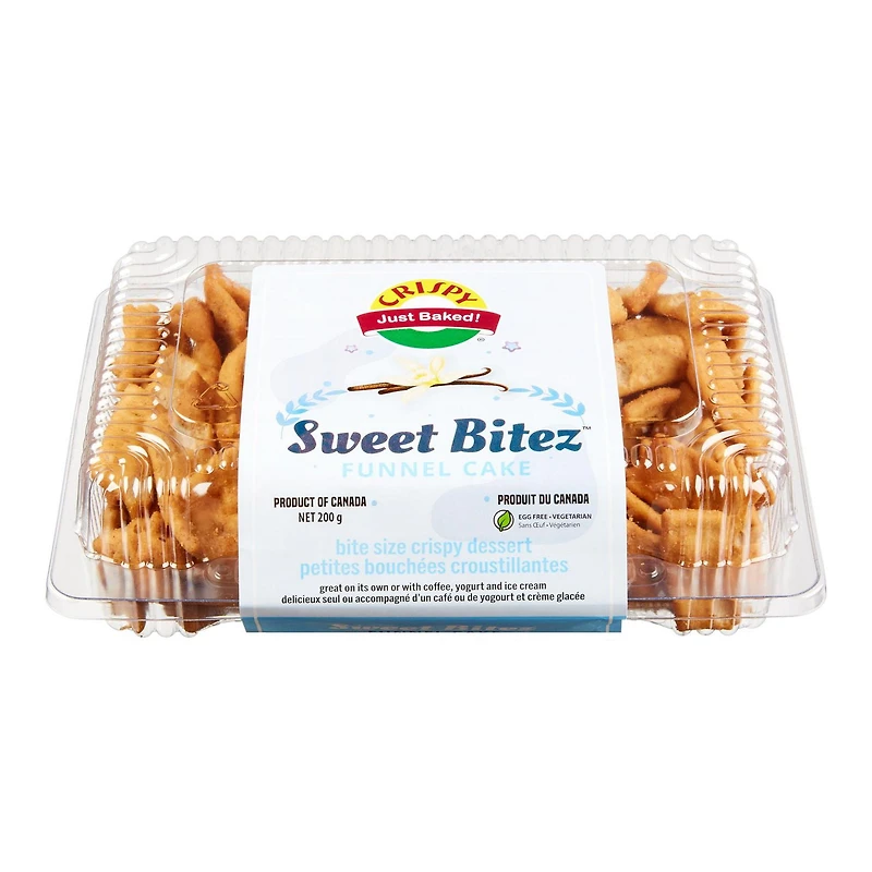 Crispy Just Baked! Sweet Bitez Funnel Cake Bite Size Crispy Dessert
